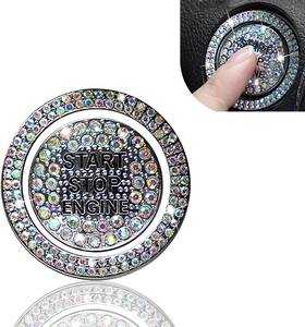 Pniwuno Unompn6 Bling Car Engine Start Button Cover Sparkling Diamond Push Decorat