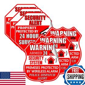 Pop Resin B0cdkpt193 6 Pcs Security Camera Alarm Waterproof Vinyl Stickers - Video