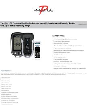 Apps997z Prestige Two-way Lcd Command Confirming Remote Start / Keyless Entry And Security System