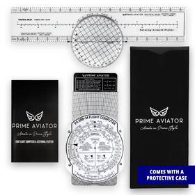 Pa-e6b Prime Aviator E6b Flight Computer Includes Aviation Plotter Guidebook And Case Essential