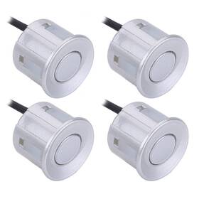 Qiilu 736691414573 4pcs Reverse Backup Parking Rear Bumper Park Assist Object Sensor Silver For