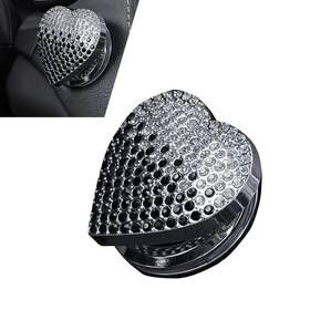 Qurbuns Qurqdh6339blwh-1pc Engine Start Button Cover Heart Shaped Rhinestone Push Stop Bling Car
