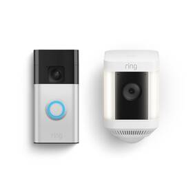 B0d933wnxf Ring Battery Doorbell And Spotlight Cam Plus Bundle White - Head-to-toe Video