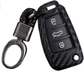 Royalfox 703556784591 Tm Luxury 3 Buttons Soft Carbon Fiber Flip Silicone