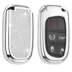 Royalfox 789219749466 3d Bling Shiny Rhinstone Girly 3/4/5 Buttons Key Fob Case Cover Skin For Jeep Gr