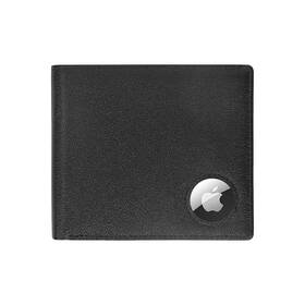 At00037 Saharacase Genuine Leather Wallet Case For Apple Airtag Black