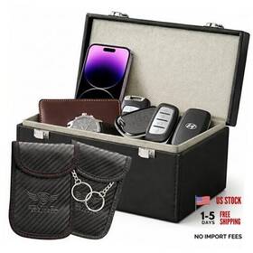 Sentinel Shield Pro 860014556388 Premium Faraday Box With 2 Elegant Black Dual Silver Closures