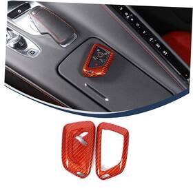 Sgahd-sadas-78945 Suetlcoity Corvette C8 Real Dry Carbon Fiber Key Fob Case Cover Compatible With Orange