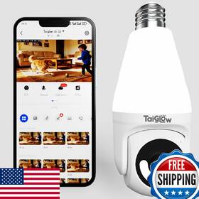 Taiglow B0gkd45y3r 3mp Security Light Bulb Camera - 5g2.4ghz 2k Hd Outdoor Socket