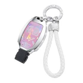 Taminu Benza3 For Benz Key Fob Cover With Crystal Keychain Compatible Glc Gle Cls Pink