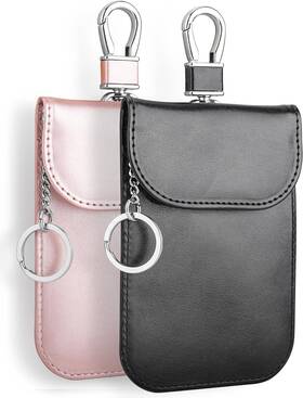 Teskyer Tsk-jp-keyfob 2-bk Rg Faraday Key Fob Protectors Small - 3.3 Inch X 4.7 Black And Rose Gold