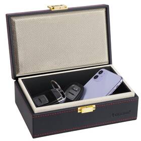 X5.25 Ticonn 1755 Faraday Box Car Key Fob 8.38 Inch L W X3 H Pu Leather Black