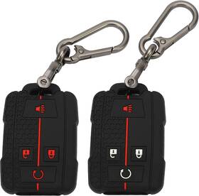 Tomall 733039427806 2 Pack For Gmc Key Fob Cover With Keychain 4 Buttons Silicone Rubber