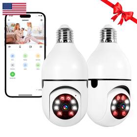 Towode B0ffgcpv18 2k Light Bulb Security Camera Outdoor 2 Packs 2.4ghz Wi-fi Wireless Home