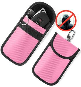 Vammcht 659135537341 Upgraded Faraday Bag For Key Fob 2 Pack Premium Pink