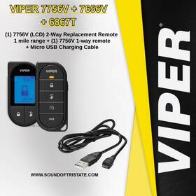 8606u Viper 7756v 7656v 2-way Lcd 1-way Remote And Micro Usb Charger