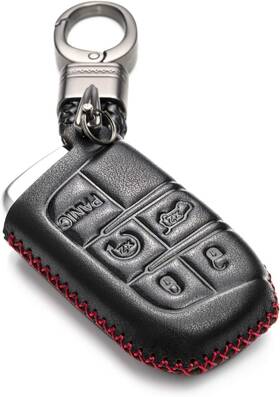 Vitodeco 610877425006 Genuine Leather Smart Key Keyless 1 Count Pack Of Black/red