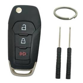 Vruwcey Key047 Key Fob Shell Case Replacement Fits For Ford F-150 F-250 F-350 2015 3 Buttons A