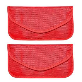 Wevdn-3341fb Wevdn 2pcs Faraday Bag Gps Rfid Signal Blocking Shielding Pouch For Key Red