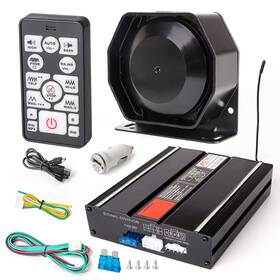 Wa78010-78011 Winsgor Pa System For Car Emergency Vehicle Siren With Wireless Remote 20 Tones 200w