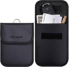 Wp4697 Wisdompro Wp4698 Faraday Bag For Key Fob 2 Pack Rfid Black Pu Leather