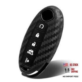 Worcas Inc. Nssb5-sce1 Key Fob Cover Case Compatible With Type-b 5 Button B5 Carbon Fiber Black 1 Pc