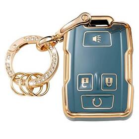 Wsauto Ysk2103 Key Fob Cover Keychain Kit For Chevy Chevrolet Colorado Silverado Gmc Blue