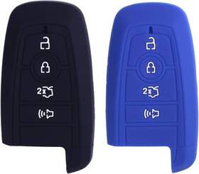 Erg61362 Xuhang 2pcs Sillicone Key Fob Skin Cover Remote Case Protector Black Blue