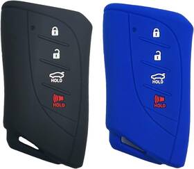 Xlex-88326 Xuhang 2pcs Sillicone Key Fob Skin Cover Keyless Black Blue