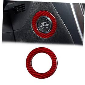 Yb1083 Yibinmaoyi Compatible With 1pcs Carbon Fiber Engine Start Stop Button Ring Red
