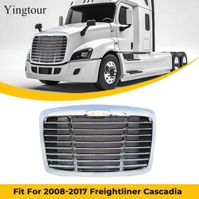 Grille0002 Yingtour Front Grill Grille With Bug Screen Fit For 2008-2017 Freightliner Cascad Chrome