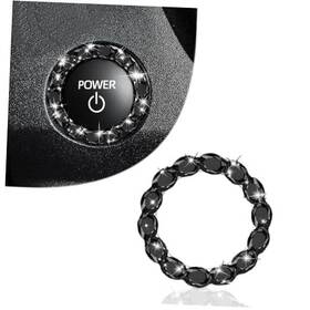 Yytqp Yyt-008 Crystal Rhinestone Car Engine Stop Decoration Ring Bling Button 1 Pc Black