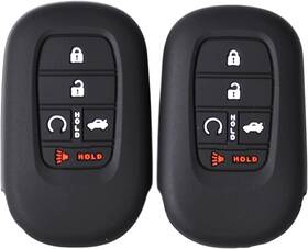 0105241 Zorratin Silicone Keyless Entry Remote Control Key Fob Cover Case 5 Buttons Black X 2