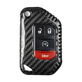 A0105161-1 Zorratin Genuine Carbon Fiber Remote Key Fob Cover Case For Jeep Wrangler Rubicon 392