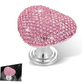 Zosan3311pk-1pc Zosgrew Car Push Start Button Cover Bling Cute Heart-shaped Ignition 1 Pc Pink #1
