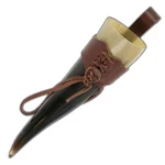 German Drinking Beer Bovine Cow Horn Medieval Norwegian +free Brown Leather Frog. Fixed Price $36.99.