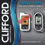 Clifford 7351X 2-WAY Lcd Replacement Remote Control Transmitter By Viper 7351V. Fixed Price $199.99.