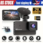 Hd 2K Dash 3" Lcd Video Recorder Front & Rear Camera W/ 64GB Sd. Fixed Price $24.99.