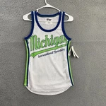 Michigan International Speedway Shirt Women White Nascar Jersey Nwt. Fixed Price $12.99.