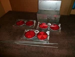 (1950'S) Set Of Road Reflectors (flameless Flare) & Flags In Metal Box Kd 608-3. Fixed Price $8.00.