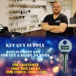 2001-2100, Replacement Key For Craftsman Tool Box Locks, Cut Code 100% Work. Fixed Price $7.99.