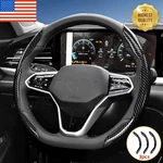 Black Carbon Fiber Steering Wheel Cover For Nissan Rogue Altima Sentra Maxima. Fixed Price $17.98.