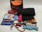 Bell 65111-8 Deluxe Roadside Emergency Kit W/ Booster Cables & Flashlight. Fixed Price $29.97.