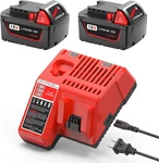 2 Pack Volt 5.0AH Lithium Battery For Milwaukee M18 And Charger Comb. Fixed Price $115.99.