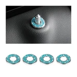 4PCS Bling Inner Car Door Lock Cover Stickers, Rhinestones Pull Light Blue. Fixed Price $14.18.