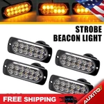12 4X Led Strobe Amber Truck Light Hazard Bar Beacon Bright Bsd- Warning Signal. Fixed Price $16.14.
