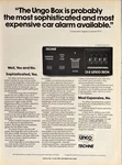 Techne The Ungo Box Car Alarm "most Sophisticated" Vintage Print Ad 1983. Fixed Price $10.55.