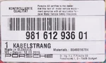 Genuine Porsche Cable Loom Kit Part Number 981-612-936-01. Fixed Price $663.99.