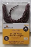 Halloween 30 Led Micro 8 Function Lights Battery Operated 12 Ft. Lighted Length. Fixed Price $6.29.
