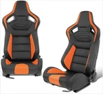 Dna Motoring Universal Reclinable Racing Seats With Sliders Black/orange. Fixed Price $324.99.